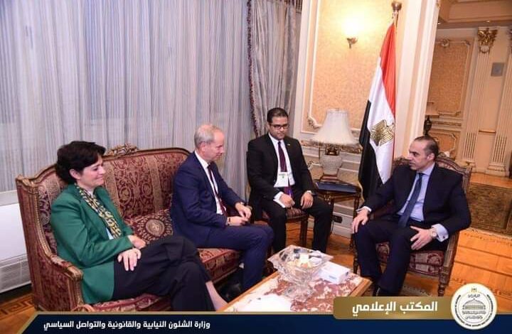 وزير الشئون النيابية : يستقبل الممثل الأوروبى الخاص بحقوق الإنسان