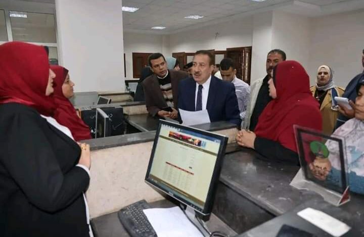 محافظ المنوفية يتفقد مجمع خدمات دنشواي ومكتبة مصر العامة