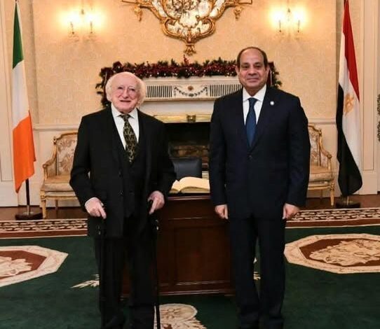 الرئيس السيسى يلتقى بالرئيس الأيرلندي " مايكل هيجينز " 1 الرئيس السيسى يلتقى بالرئيس الأيرلندي " مايكل هيجينز "