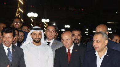 وزير الرياضة المصرى و الاماراتى يتفقدان مركز التنمية الشبابية بالجزيرة