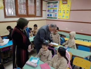 وكيل تعليم الفيوم يشهد طابور الصباح وتحية العلم بمدرسة المنشية الابتدائية الجديدة 