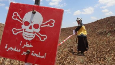 استشهاد سيدة وإصابة 5 أطفال في انفجار لغم من مخلفات الحرب بريف حلب