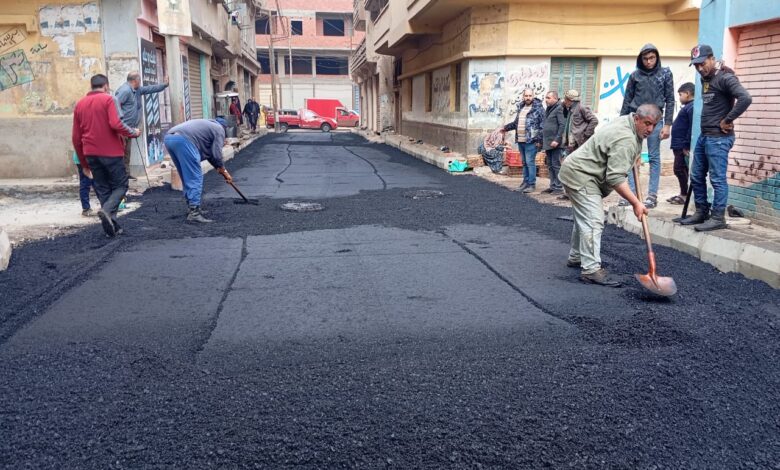 محافظ الغربية: رصف شارع "كشك" بمدينة زفتى 1 محافظ الغربية: رصف شارع "كشك" بمدينة زفتى
