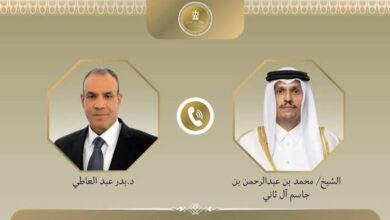 وزير الخارجية يتلقى اتصالًا هاتفيًا من وزير الخارجية القطري