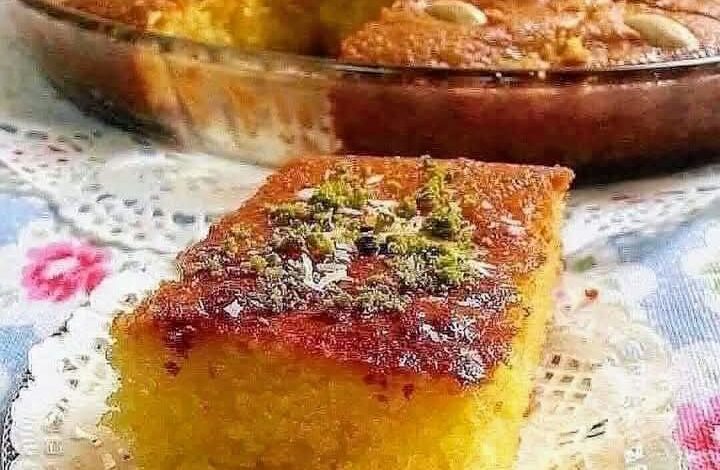 كيكة البسبوسة بالزبادي 1 كيكة البسبوسة بالزبادي