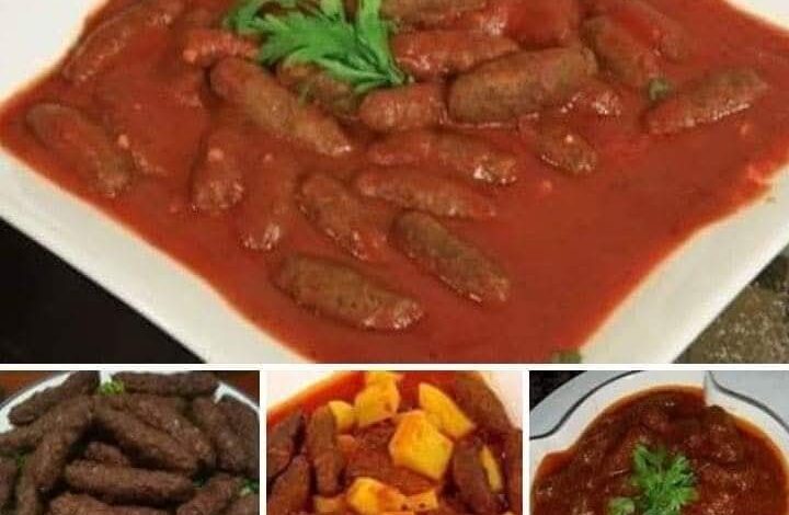 كفتة الارز بالصلصة خطوة بخطوة