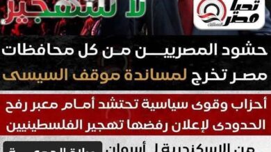 حشود مصرية تتجمع لدعم موقف السيسي الرافض لتهجير الفلسطينيين