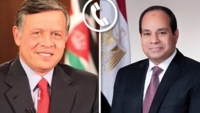السيسي والعاهل الأردني يؤكدان أهمية إعمار غزة دون تهجير سكانها