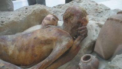 مومياء رجل الجبلين بجنوب الأقصر 