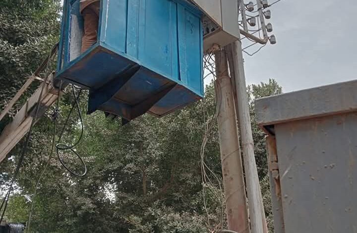 الإستمرار والمتابعة اعمال الانارة العامة بمدينة شبين القناطر بالقليوبية