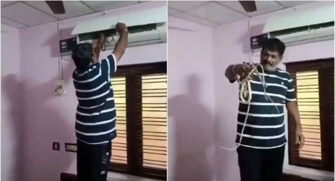هندى يعثر على ثعبان وصغاره داخل جهاز تكييف فى منزله