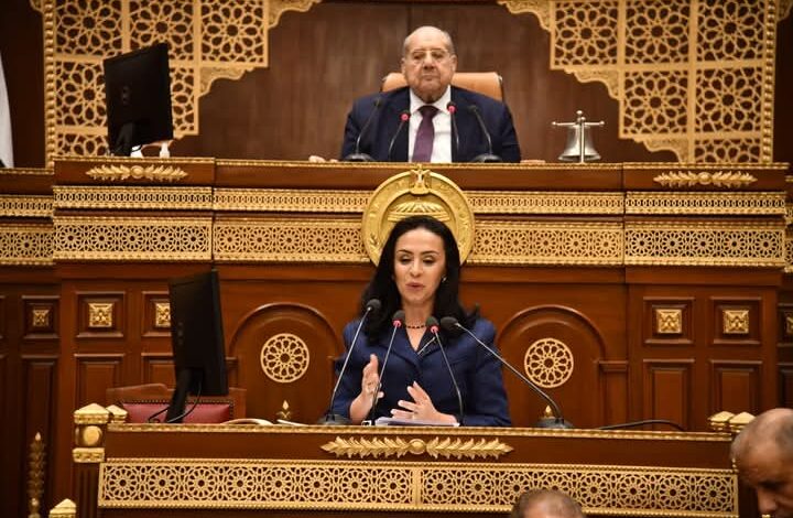 وزيرة التضامن الاجتماعي أمام الجلسة العامة بمجلس الشيوخ