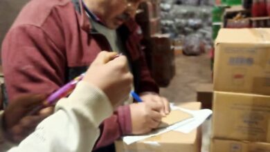 ضبط طن و500 كيلو أرز ومكرونة منتهية الصلاحية و240 لتر زيت طعام مجهول المصدر ببلبيس