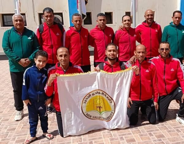 فريق جامعة الوادي الجديد يتالق فى التصفيات النهائية للجان الرياضية بمدينة راس البر