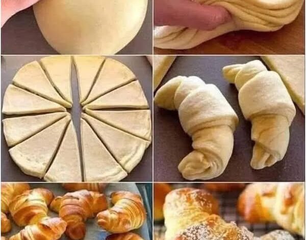 طريقة عمل الكرواسون 1 طريقة عمل الكرواسون