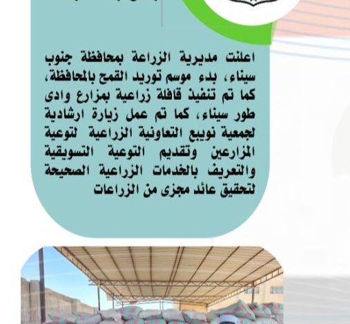 بالانفوجراف | "الزراعة في كل مصر" خلال الفترة من 15 إلى 21 ابريل الجاري