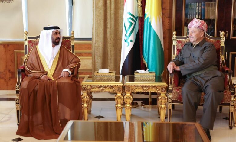 الرئيس بارزاني يستقبل رئيس البرلمان العربي