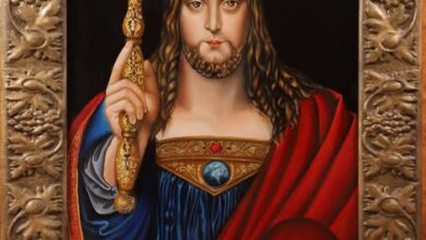 "أمير السلام" Prince of Peace للفنان مخلص كميل.. أيقونة زيتية تتجلى فيها لغة الرموز الروحانية