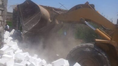 مجلس مدينة المنيا ازاله فوريه لخمس حالات تعدى بالبناء المخالف على أراضى زراعيه