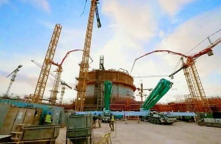 المحطات النووية: اكتمال الصبة الخرسانية لمبنى وعاء الاحتواء الداخلى للمفاعل بمحطة الضبعة 1 المحطات النووية: اكتمال الصبة الخرسانية لمبنى وعاء الاحتواء الداخلى للمفاعل بمحطة الضبعة