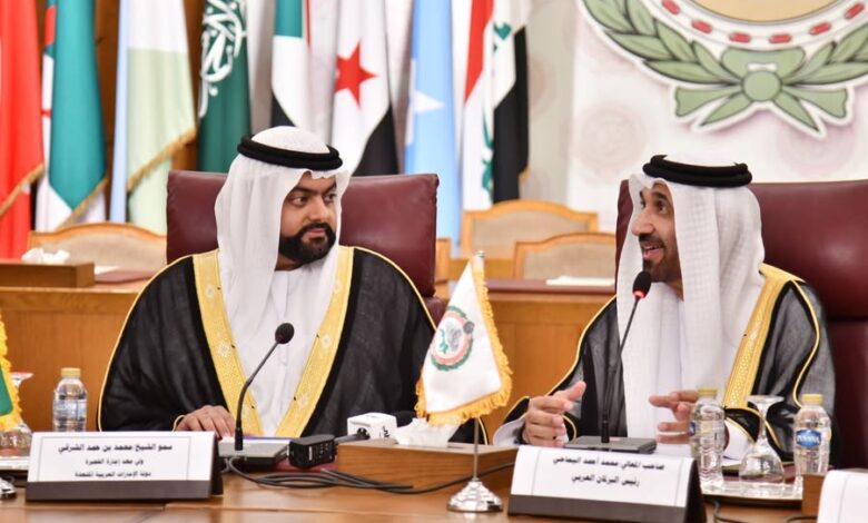 رئيس البرلمان العربي يستقبل سمو ولي عهد الفجيرة ويهنئ سموه بمناسبة تكريمه في اليوم العربي للاستدامة 1 رئيس البرلمان العربي يستقبل سمو ولي عهد الفجيرة ويهنئ سموه بمناسبة تكريمه في اليوم العربي للاستدامة