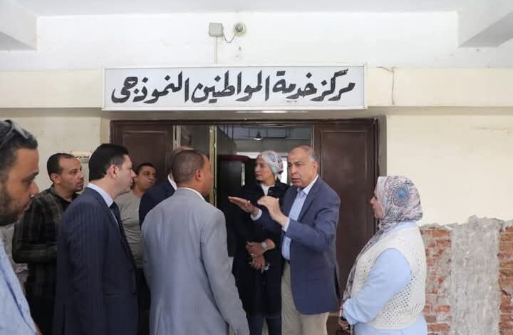 محافظ المنيا يتفقد أعمال تطوير المركز التكنولوجي والوحدة المحلية  