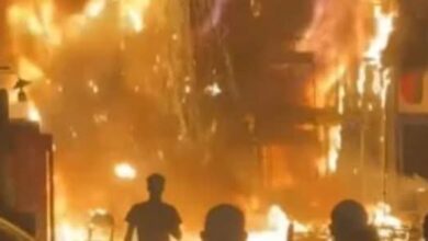 مصرع عامل إثر حريق مطعم امتد لواجهة عقار فى مصر الجديدة