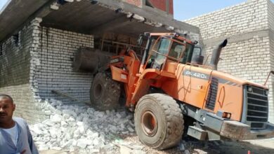 رئيس مركز ومدينة المنيا يقود حملة مكبرة للازالات بقرى مركز المنيا الموجه ٢٦ لإزالة 