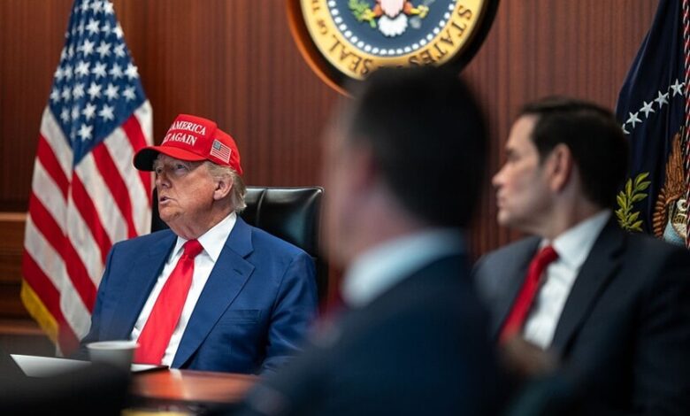 متابعة ترامب ووزير دفاعه ورئيس هيئة الأركان للهجمات الإيرانية من غرفة عمليات البيت الأبيض