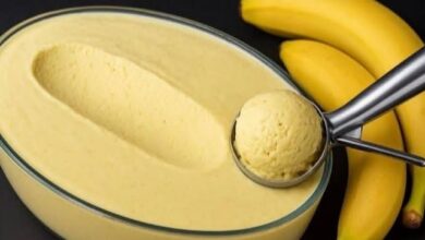 طريقة عمل آيس كريم الموز الكريمي