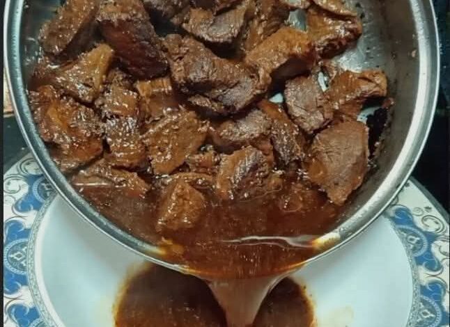 طربقة عمل اللحمة المحمرة 