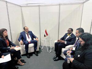 وزير قطاع الأعمال العام يلتقي رئيس مجموعة البنك الأفريقي للتنمية على هامش قمة لوندا
