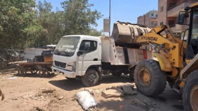 إزالة التعديات على كوبري بهجات بالمنوات الجيزة تمهيدًا لإقامة موقف سرفيس