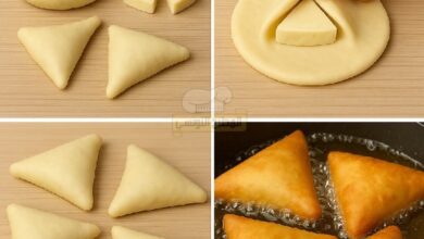 طريقة عمل مثلثات الجبنة المقرمشة