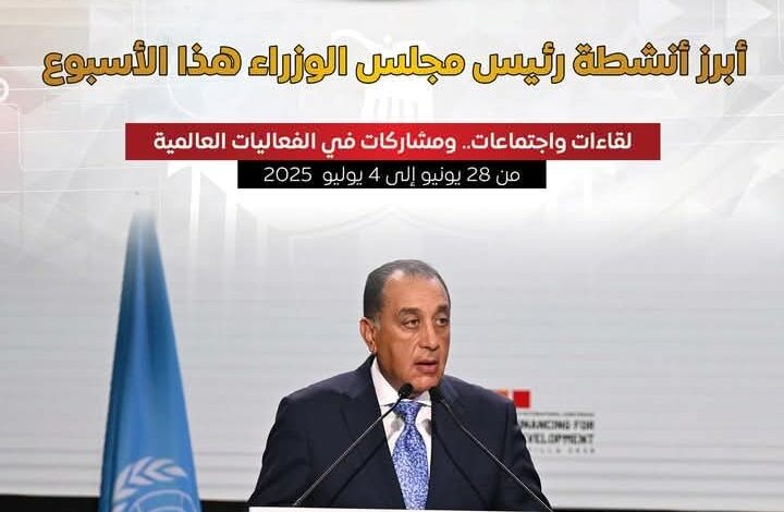 بالإنفوجراف..المركز الإعلامي لمجلس الوزراء يستعرض أبرز أنشطة رئيس مجلس الوزراء هذا الأسبوع 1 بالإنفوجراف..المركز الإعلامي لمجلس الوزراء يستعرض أبرز أنشطة رئيس مجلس الوزراء هذا الأسبوع