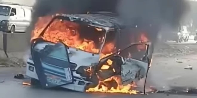نشوب حريق محدود بسيارة ميكروباص بجوار مخازن جهاز مدينة قنا الجديدة