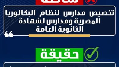 وزارة التربية والتعليم تنفي شائعات نظام البكالوريا المصرية ومدارس لشهادة الثانوية العامة
