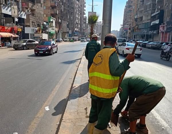 محافظة الجيزة تُنفذ حملة نظافة وتجميل موسعة بشارع فيصل