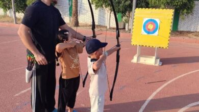 أولى تدريبات القوس والسهم في نادي الشيخ زايد الرياضي