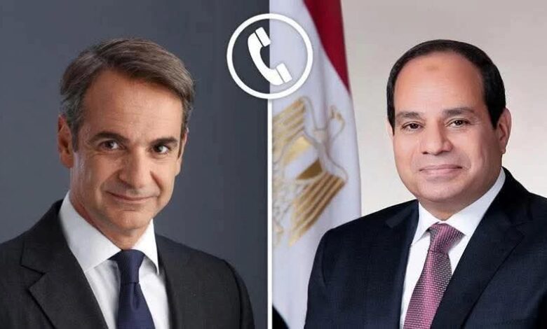 الرئيس السيسى يتلقى اتصالاً هاتفياً من رئيس الوزراء اليوناني ميتسوتاكيست