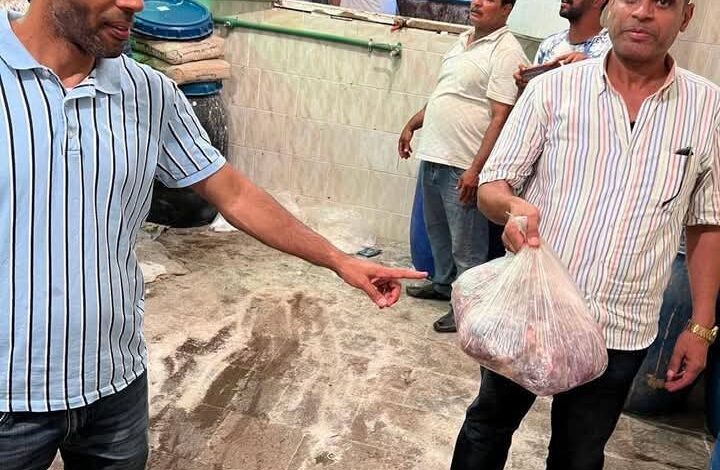 ضبط 3 أطنان " لحمه رأس" فاسدة وغير صالحة للاستهلاك الآدمي بأوسيم بالجيزة