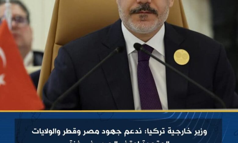 وزير خارجية تركيا: ندعم جهود مصر وقطر والولايات المتحدة لوقف الحرب في غزة