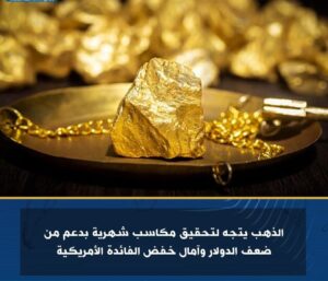 الذهب يتجه لتحقيق مكاسب شهرية بدعم من ضعف الدولار وآمال خفض الفائدة الأمريكية 2 الذهب يتجه لتحقيق مكاسب شهرية بدعم من ضعف الدولار وآمال خفض الفائدة الأمريكية