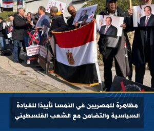 مظاهرة للمصريين في النمسا تأييدًا للقيادة السياسية والتضامن مع الشعب الفلسطيني 2 مظاهرة للمصريين في النمسا تأييدًا للقيادة السياسية والتضامن مع الشعب الفلسطيني