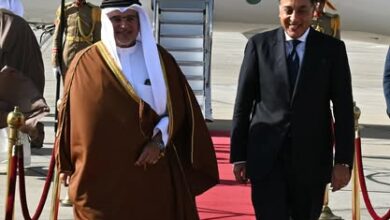 رئيس الوزراء يستقبل ولي عهد مملكة البحرين بمطار القاهرة الدولي 1 رئيس الوزراء يستقبل ولي عهد مملكة البحرين بمطار القاهرة الدولي