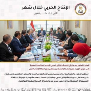 بالإنفوجراف | أبرز أنشطة وزارة الإنتاج الحربي والوحدات التابعة خلال شهر سبتمبر 2025