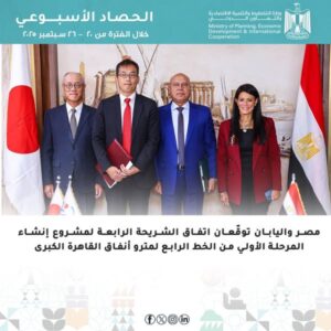 الحصاد الأسبوعي لوزارة التخطيط والتنمية الاقتصادية والتعاون الدولي