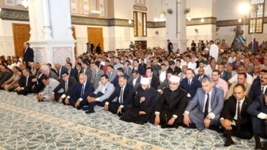 وزراء الشباب والأوقاف والري ومفتي الجمهورية ومحافظ الشرقية يؤدون صلاة الجمعة بمسجد الفتح بالزقازيق