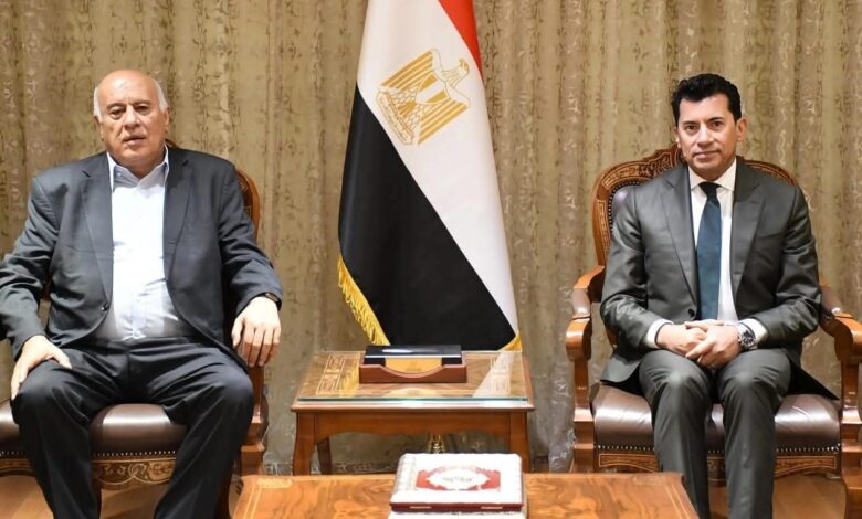 وزير الشباب والرياضة يلتقي نظيره الفلسطيني بمقر الوزارة بالعاصمة الإدارية 1 وزير الشباب والرياضة يلتقي نظيره الفلسطيني بمقر الوزارة بالعاصمة الإدارية