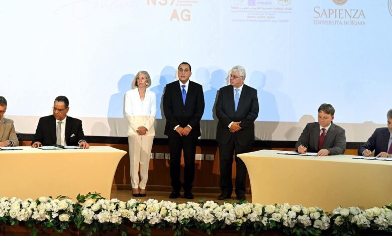 مدبولى يشهد توقيع اتفاقية تعاون بين (اليونسكو) ووزارة التعليم العالي والبحث العلمي في مصر